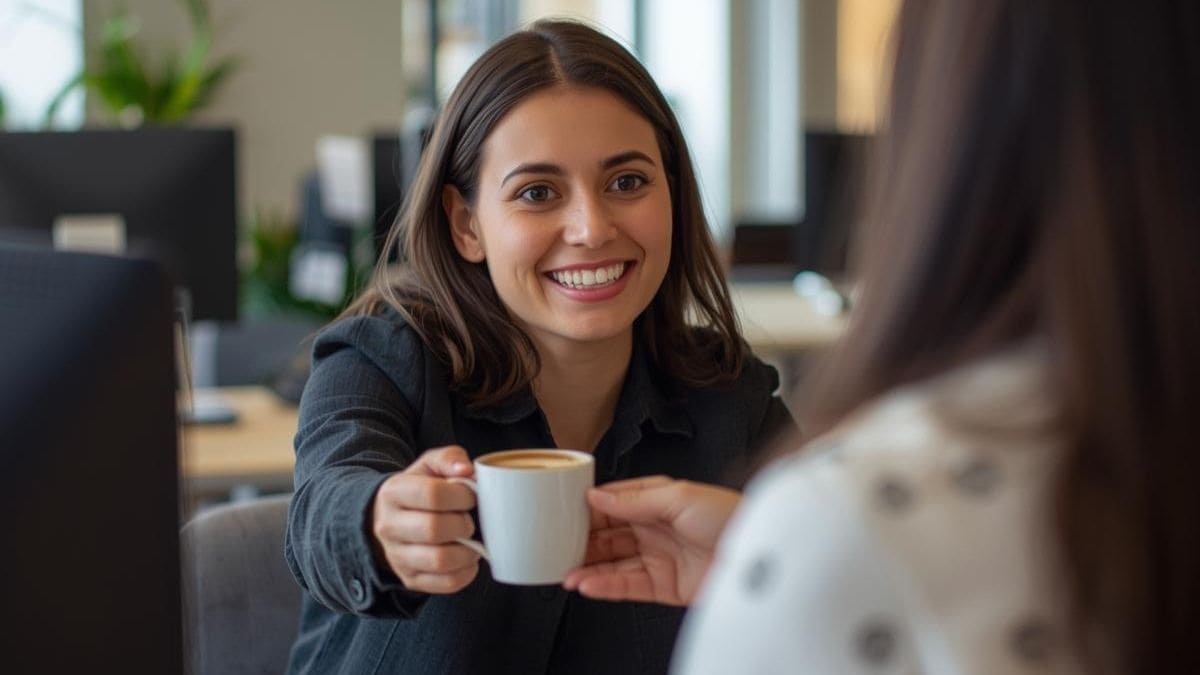 Personne offrant un caf&eacute;