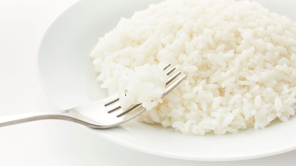 assiette de riz blanc