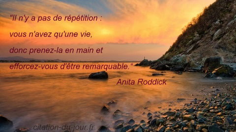 Citation Anita Roddick Vie Il N Y A Pas De Repetition