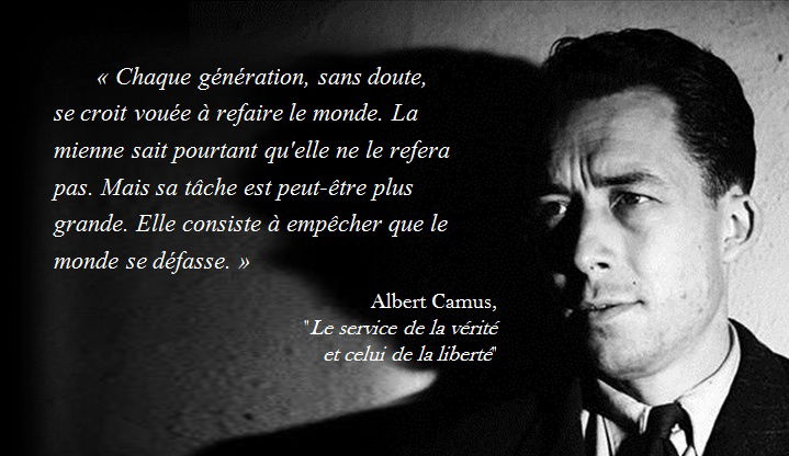 Citation Albert Camus Doute Monde Chaque Generation Sans