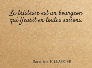 La tristesse est un bourgeon qui fleurit en toutes saisons.