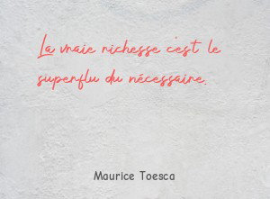 La vraie richesse c'est le superflu du nécessaire.