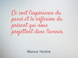 Ce sont l'expérience du passé et la réflexion du présent