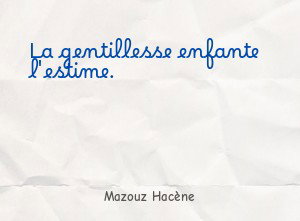 La gentillesse enfante l'estime.