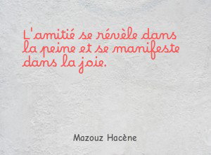 L'amitié se révèle dans la peine et se manifeste dans