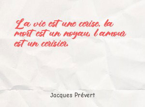 La vie est une cerise, la mort est un noyau,