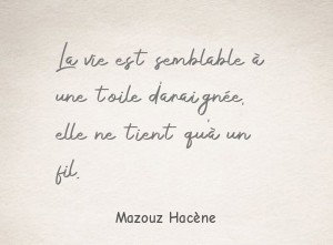 La vie est semblable à une toile d'araignée, elle ne