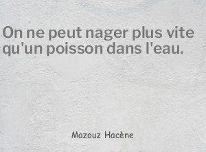On ne peut nager plus vite qu'un poisson dans l'eau.