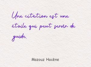 Une citation est une étoile qui peut servir de guide.
