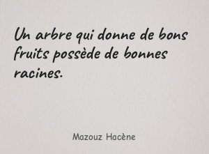 Un arbre qui donne de bons fruits possède de bonnes