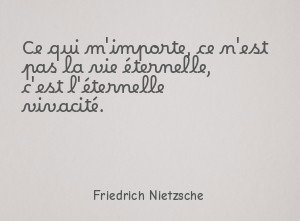 Ce qui m'importe, ce n'est pas la vie éternelle, c'est
