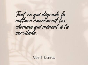 Tout ce qui dégrade la culture raccourcit les chemins qui