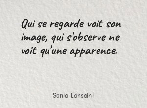 Qui se regarde voit son image, qui s'observe ne voit