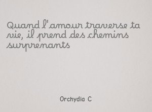 Quand l'amour traverse ta vie, il prend des chemins surprenants