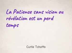 La Patience sans vision ou révélation est un perd temps