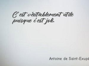 C'est véritablement utile puisque c'est joli.